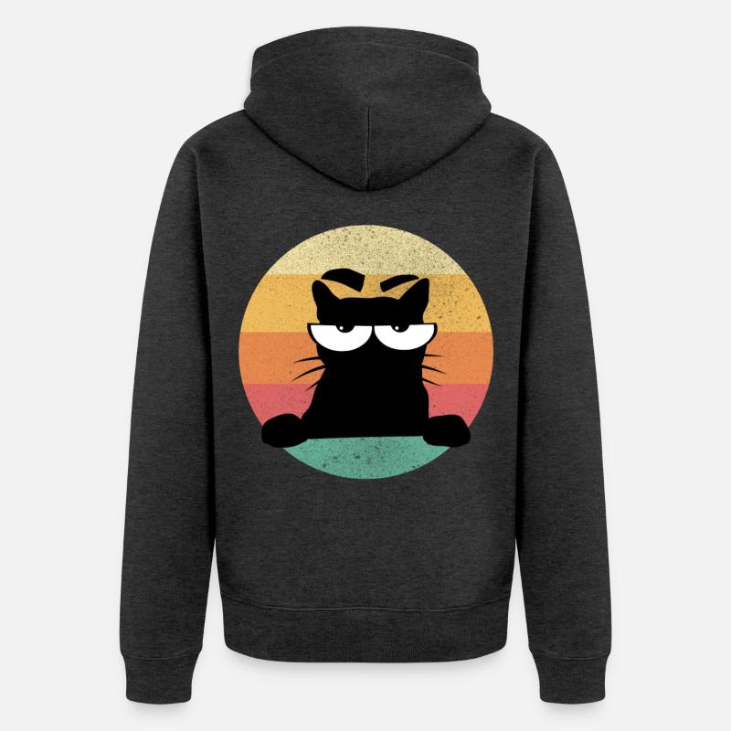 Chat Pas de chat bouc - Veste à capuche bio Premium Unisexe - anthracite chiné
