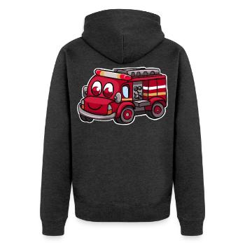 Camions de pompiers - Veste à capuche bio Premium Unisexe - anthracite chiné - Dos - Nico (187cm)