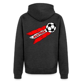 Football Fans Autriche - Veste à capuche bio Premium Unisexe - anthracite chiné - Dos - Nico (187cm)