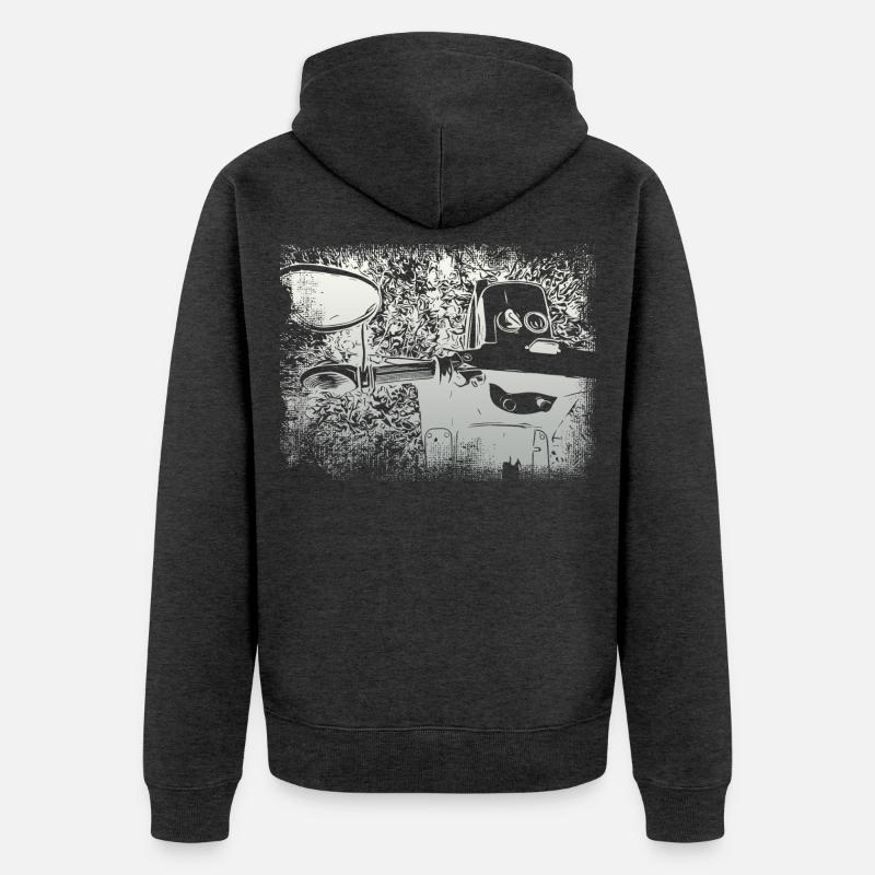 Simson Schwalbe KR51 - Unisex Premium Bio Zip Hoodie - Anthrazit meliert