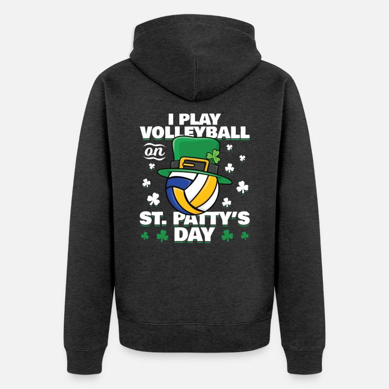 Volleyball de la Saint-Patrick - Veste à capuche bio Premium Unisexe - anthracite chiné