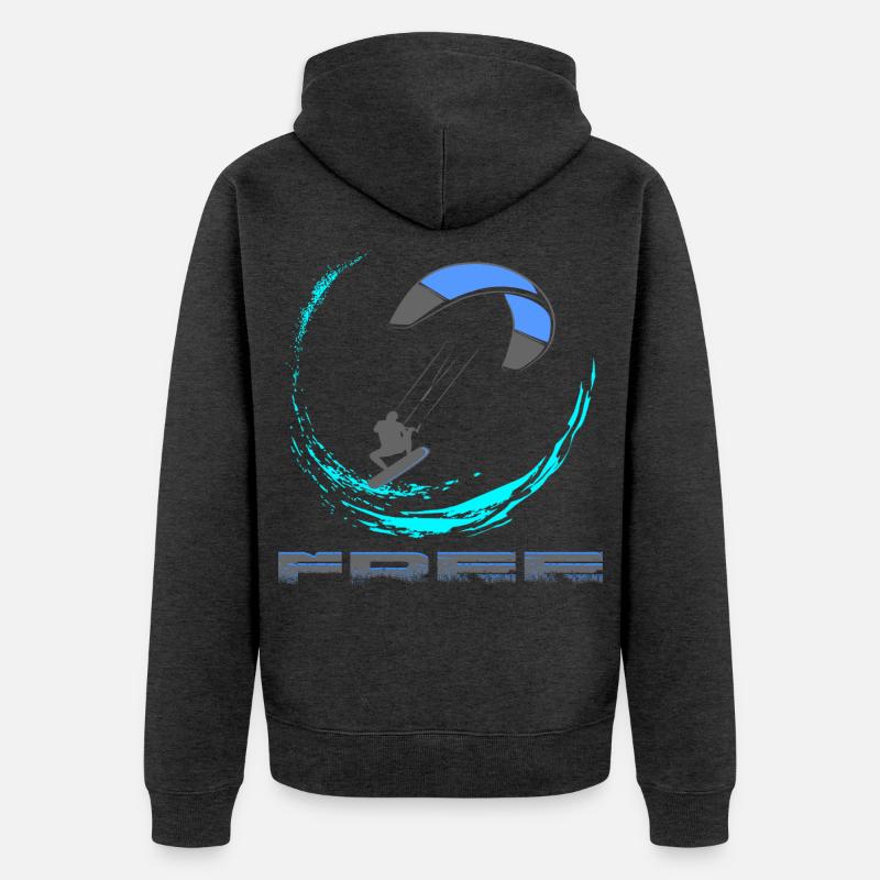 Kitesurf - Veste à capuche bio Premium Unisexe - anthracite chiné