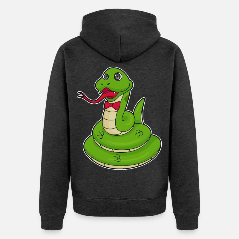 Serpent avec boucle - Veste à capuche bio Premium Unisexe - anthracite chiné