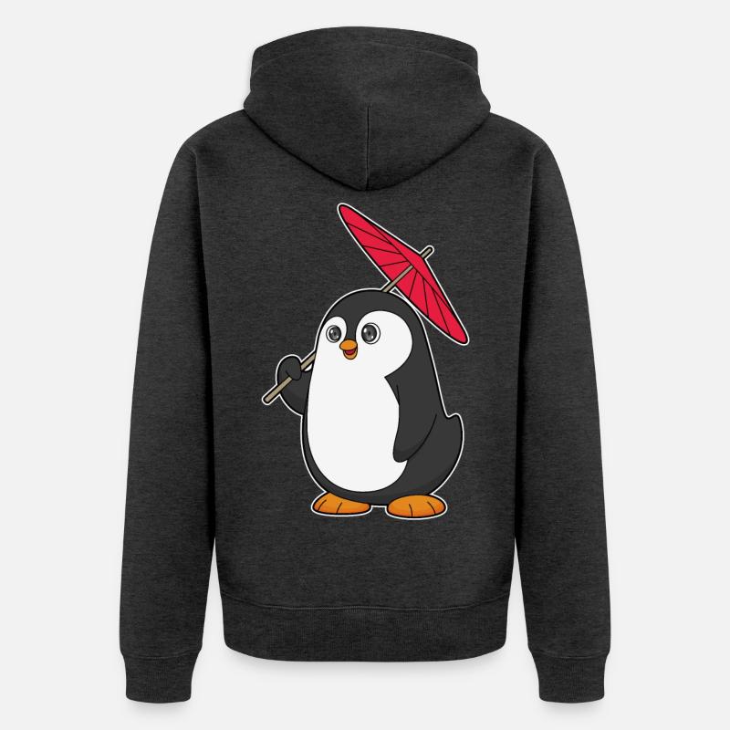 Parapluie pingouin - Veste à capuche bio Premium Unisexe - anthracite chiné