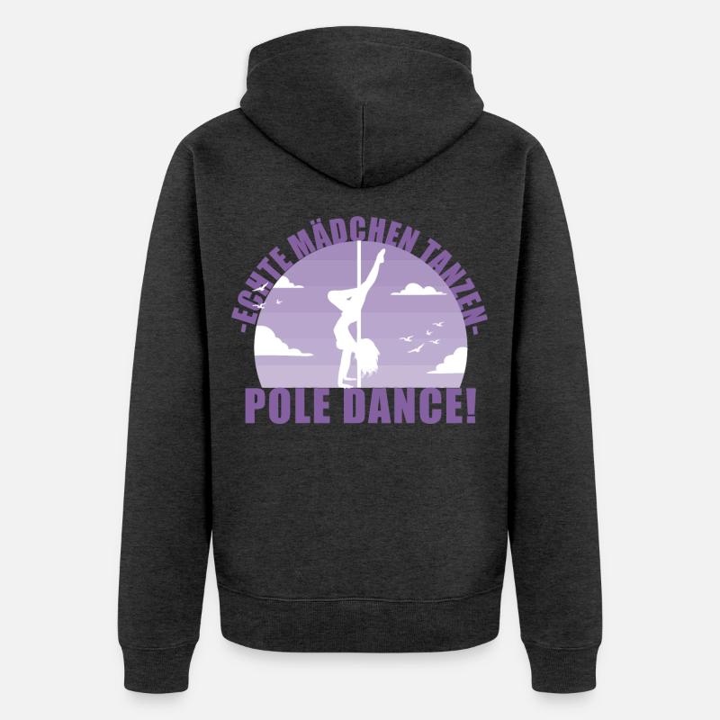 Echte Mädchentanzen Pole Dance! Geschenk - Unisex Premium Bio Zip Hoodie - Anthrazit meliert