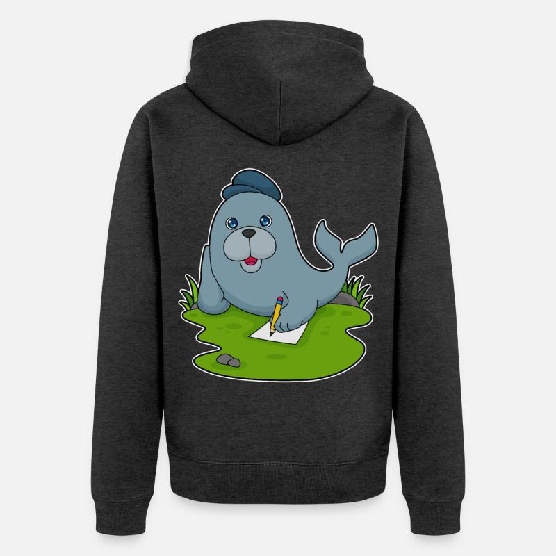 Papier crayon scellé - Veste à capuche bio Premium Unisexe - anthracite chiné
