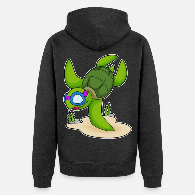 Lunettes Turtle Diver - Veste à capuche bio Premium Unisexe - anthracite chiné