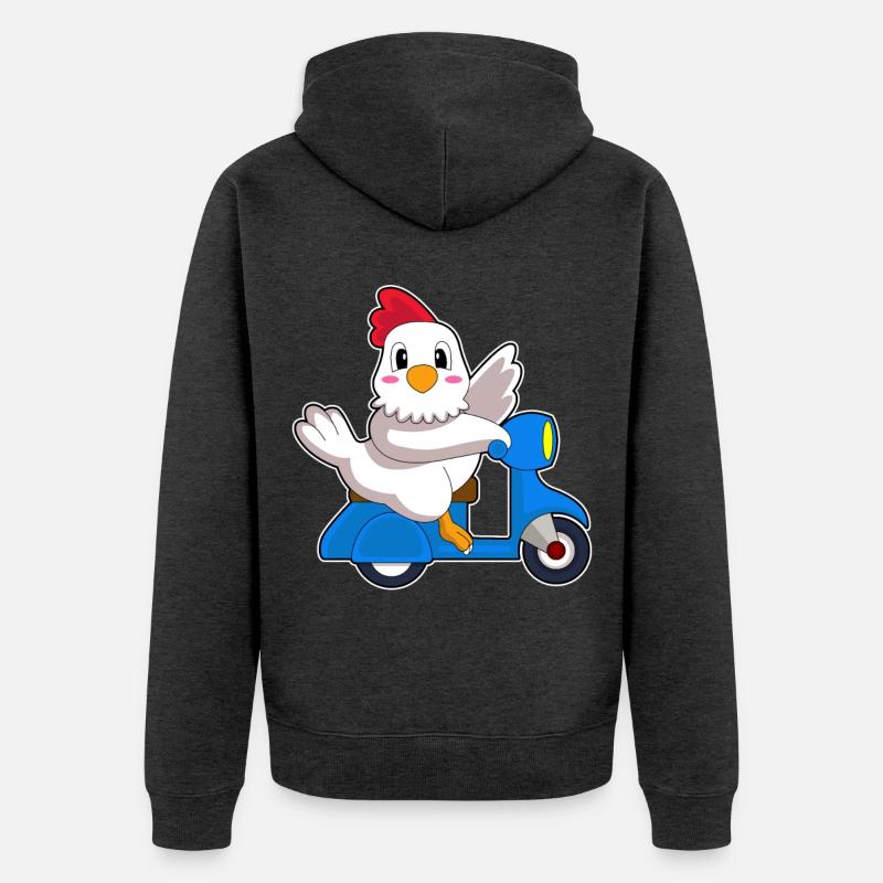 Scooter de poulet - Veste à capuche bio Premium Unisexe - anthracite chiné
