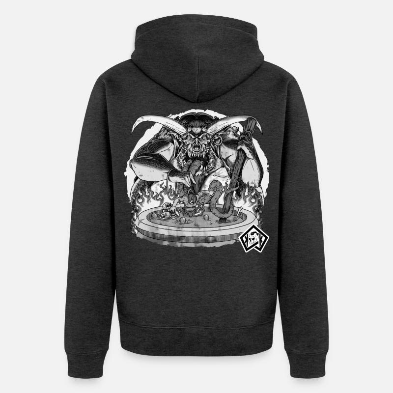 Cuisinier, cuisinier, chef de l’enfer - Veste à capuche bio Premium Unisexe - anthracite chiné