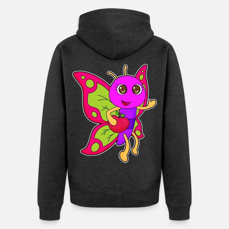 Butterfly Apple Fruit - Veste à capuche bio Premium Unisexe - anthracite chiné