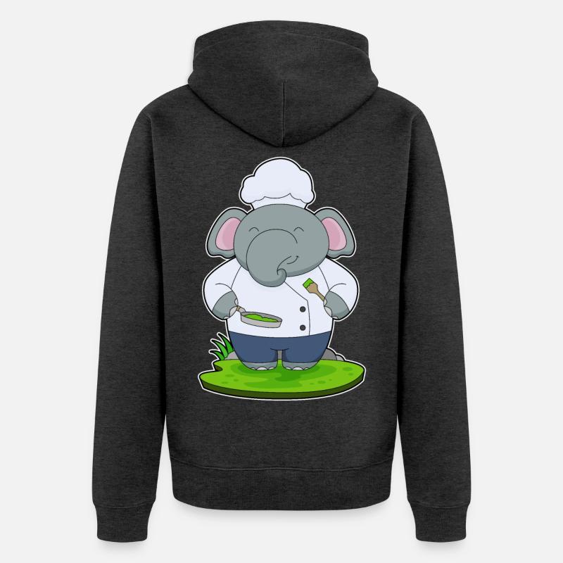 Poêle à éléphant - Veste à capuche bio Premium Unisexe - anthracite chiné