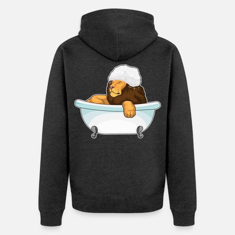 Baignoire Lion - Veste à capuche bio Premium Unisexe - anthracite chiné