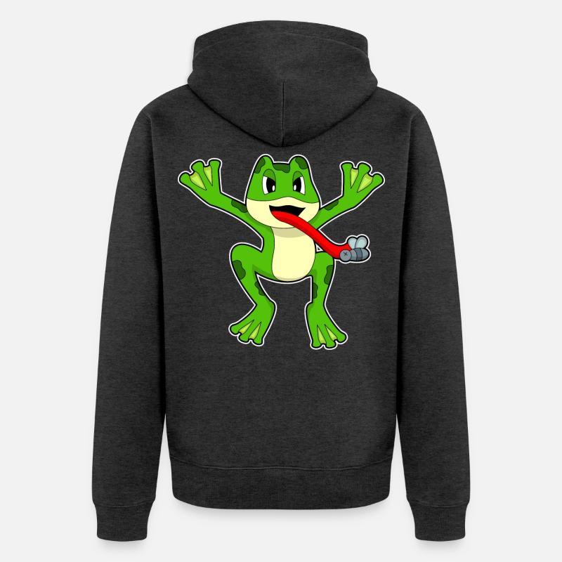 Mouche grenouille - Veste à capuche bio Premium Unisexe - anthracite chiné