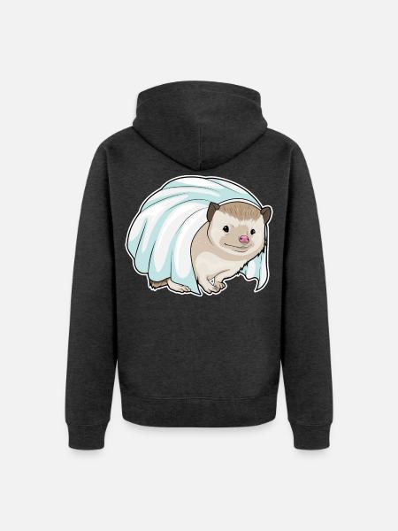 Igel Braut Schleier Hochzeit - Unisex Premium Bio Zip Hoodie - Anthrazit meliert