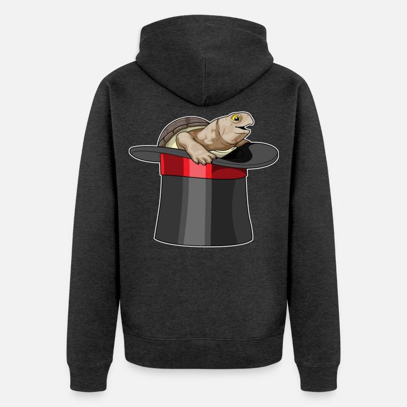 Cylindre Turtle Wizard - Veste à capuche bio Premium Unisexe - anthracite chiné
