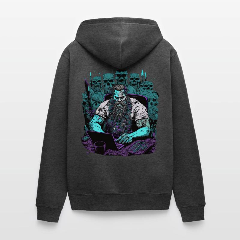 Admin Wiking programmiert Computer Unisex Premium Bio Zip Hoodie