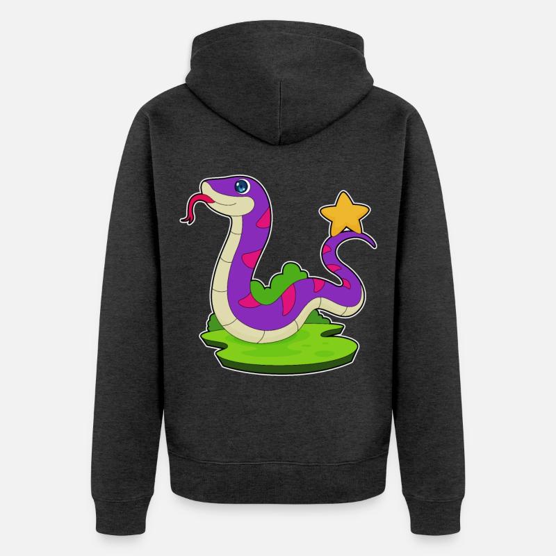 Étoile du serpent - Veste à capuche bio Premium Unisexe - anthracite chiné