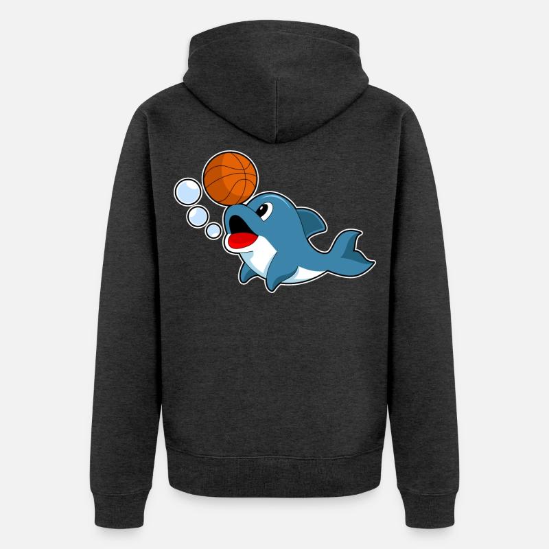 Dolphin Basketteur Basketteur - Veste à capuche bio Premium Unisexe - anthracite chiné