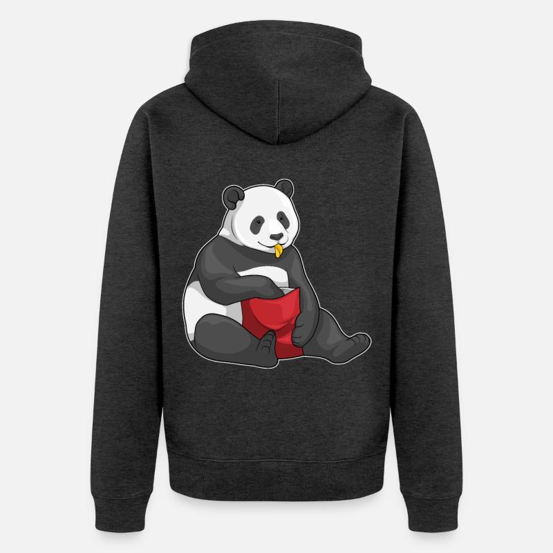 Panda Chips Sac à puces - Veste à capuche bio Premium Unisexe - anthracite chiné