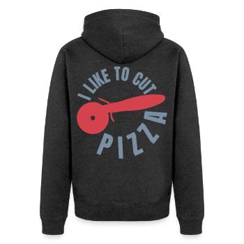 Drôle d’amateur de pizza - Veste à capuche bio Premium Unisexe - anthracite chiné - Dos - Nico (187cm)