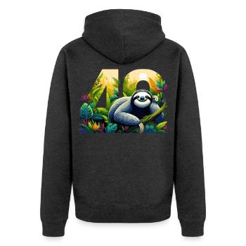 40 ans de paresseux 40e cadeau d’anniversaire - Veste à capuche bio Premium Unisexe - anthracite chiné - Dos - Nico (187cm)