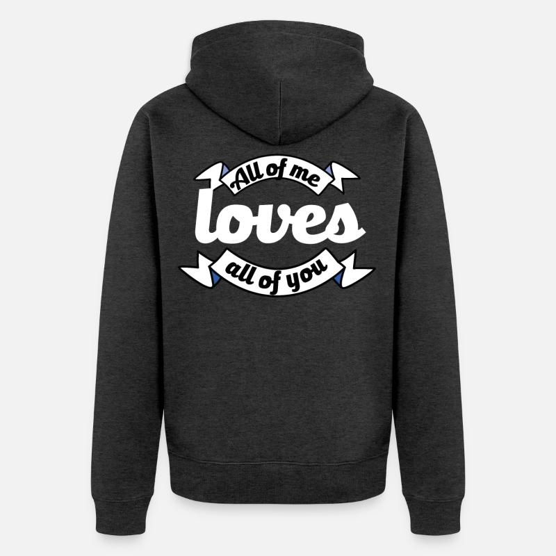 Vous m’aimez tous Proposition Déclaration d’amour - Veste à capuche bio Premium Unisexe - anthracite chiné