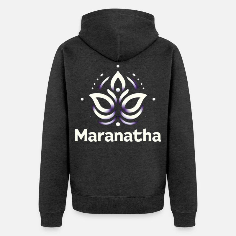 Maranatha Christ arrive bientôt - Veste à capuche bio Premium Unisexe - anthracite chiné