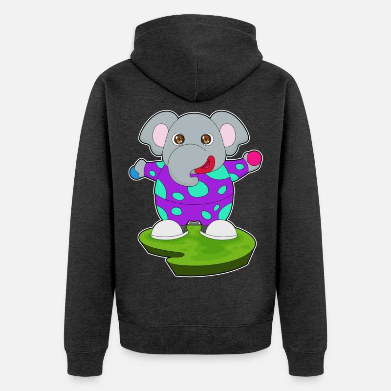 Clown éléphant - Veste à capuche bio Premium Unisexe - anthracite chiné