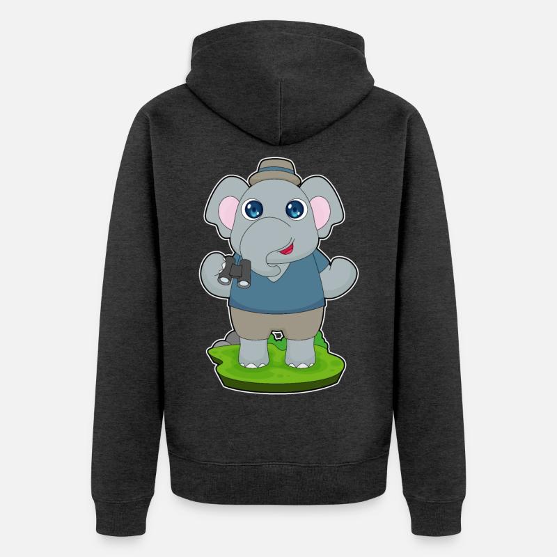 Jumelles éléphant - Veste à capuche bio Premium Unisexe - anthracite chiné