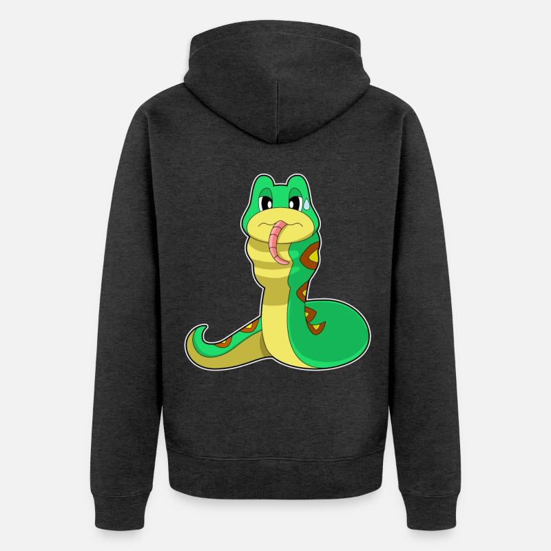 Nourriture pour serpents - Veste à capuche bio Premium Unisexe - anthracite chiné