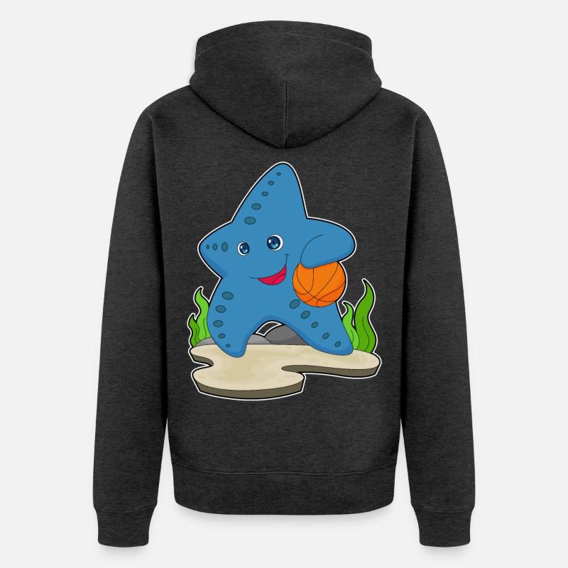 Starfish Basketteur Basketteur - Veste à capuche bio Premium Unisexe - anthracite chiné