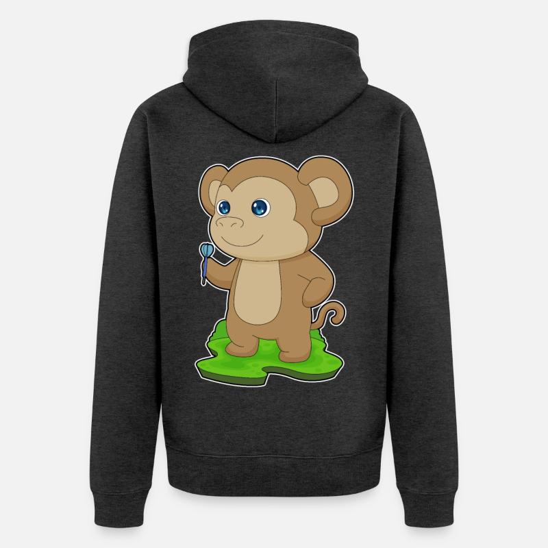 Fléchette de singe - Veste à capuche bio Premium Unisexe - anthracite chiné