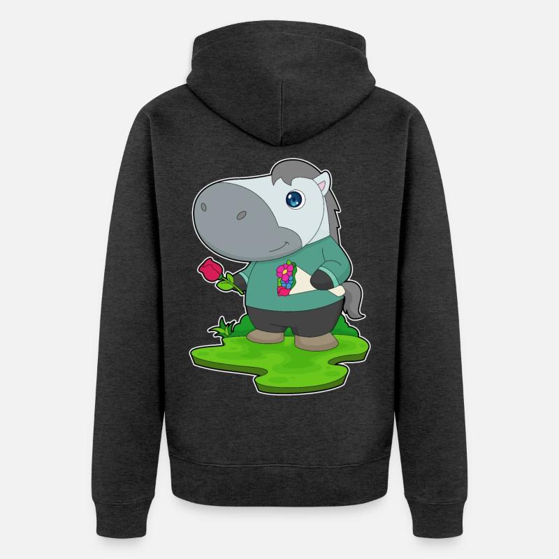 Bouquet de cheval - Veste à capuche bio Premium Unisexe - anthracite chiné