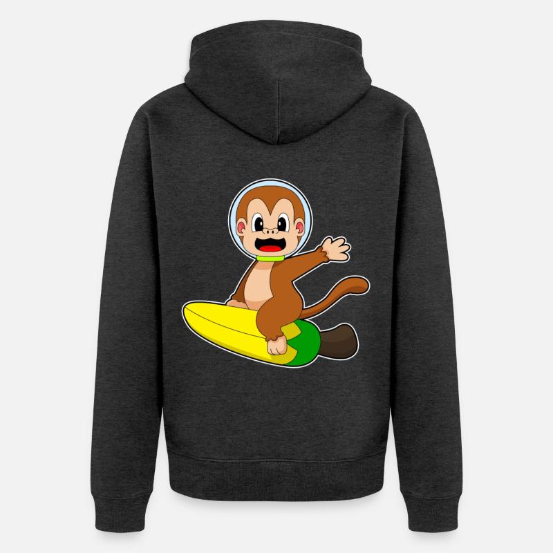 Singe Banane Astronaute - Veste à capuche bio Premium Unisexe - anthracite chiné