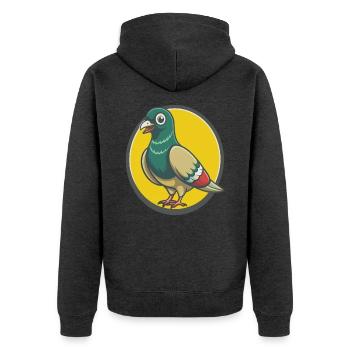 Taube Niedliche Kawaii Cartoon Clipart Haustier Tier - Unisex Premium Bio Zip Hoodie - Anthrazit meliert - Hinten - Nico (187cm)