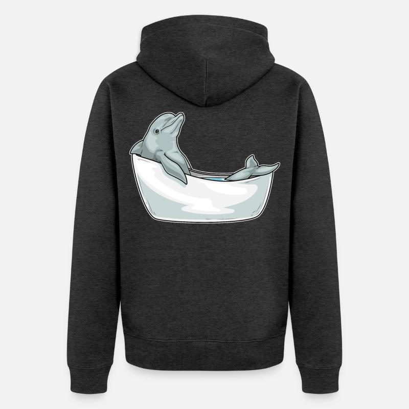 Baignoire Dolphin - Veste à capuche bio Premium Unisexe - anthracite chiné