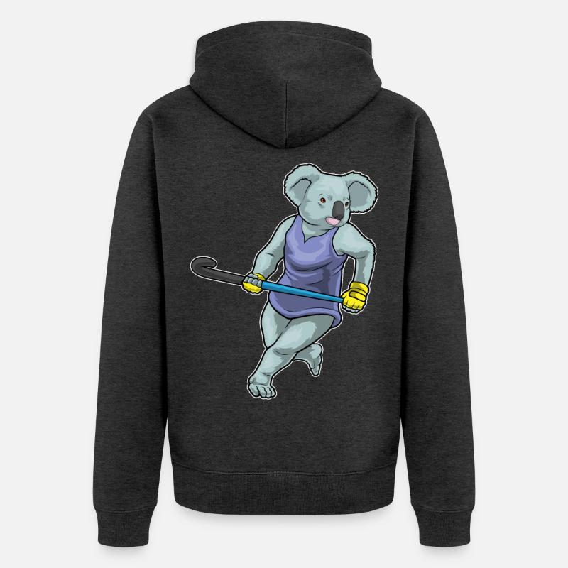 Bâton de hockey Koala - Veste à capuche bio Premium Unisexe - anthracite chiné