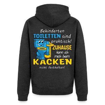 Toilettes pour handicapés - Veste à capuche bio Premium Unisexe - anthracite chiné - Dos - Nico (187cm)