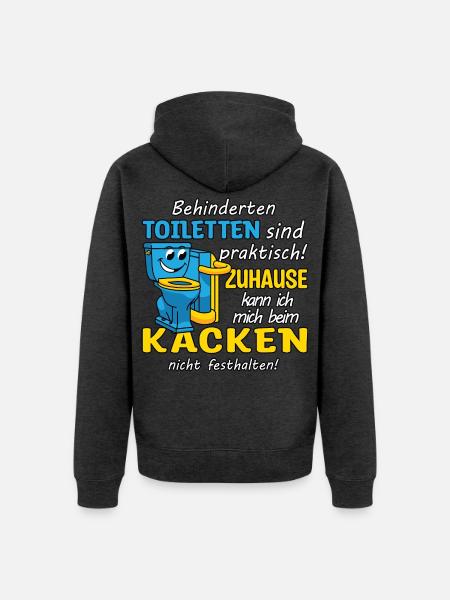 Disabled toilet - Unisex Premium Organic Zip Hoodie - heather anthracite