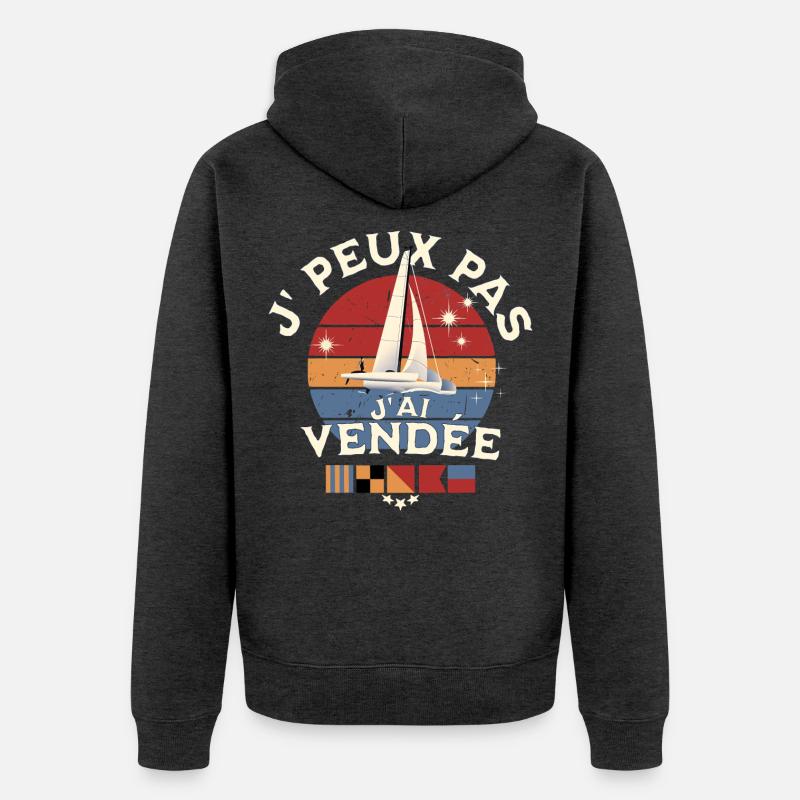 J'peux pas j'ai Vendée Glb - Veste à capuche bio Premium Unisexe - anthracite chiné
