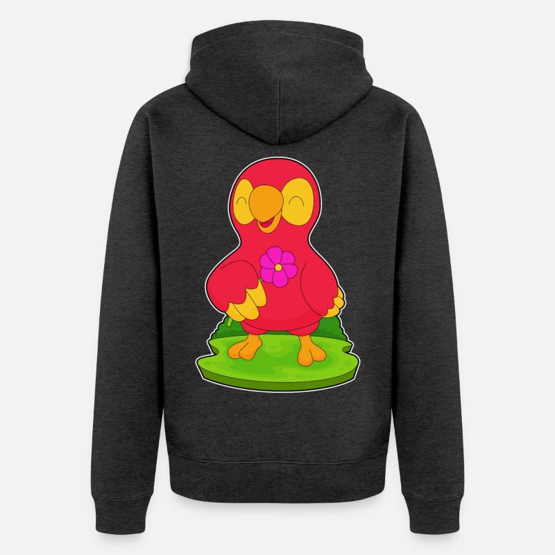 Fleur de perroquet - Veste à capuche bio Premium Unisexe - anthracite chiné