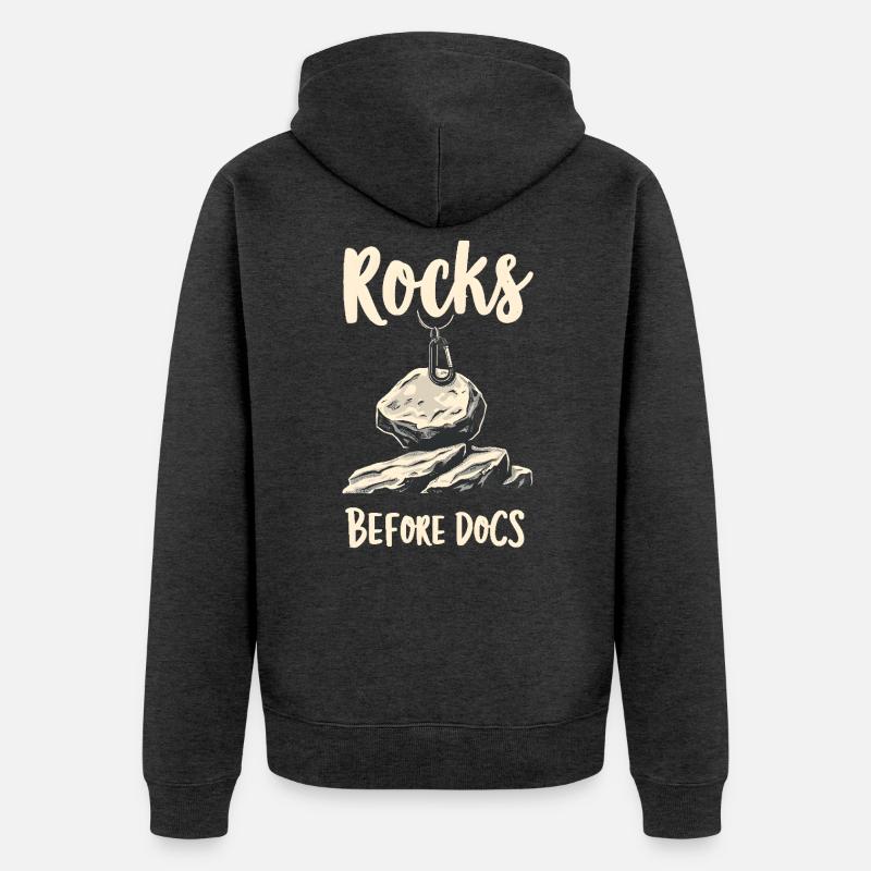 Rocks avant Docs - Veste à capuche bio Premium Unisexe - anthracite chiné