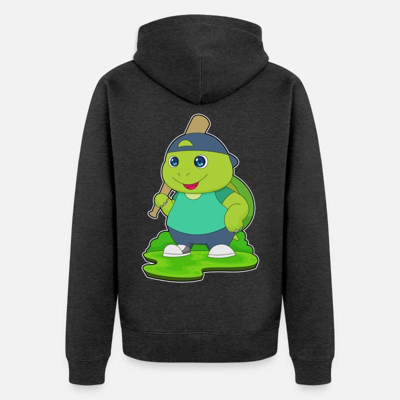 Batte de baseball Turtle - Veste à capuche bio Premium Unisexe - anthracite chiné