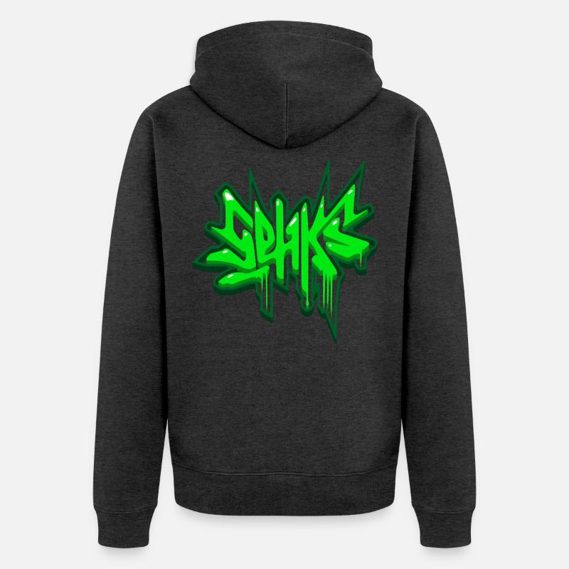 Sehks Vert 3D - Veste à capuche bio Premium Unisexe - anthracite chiné