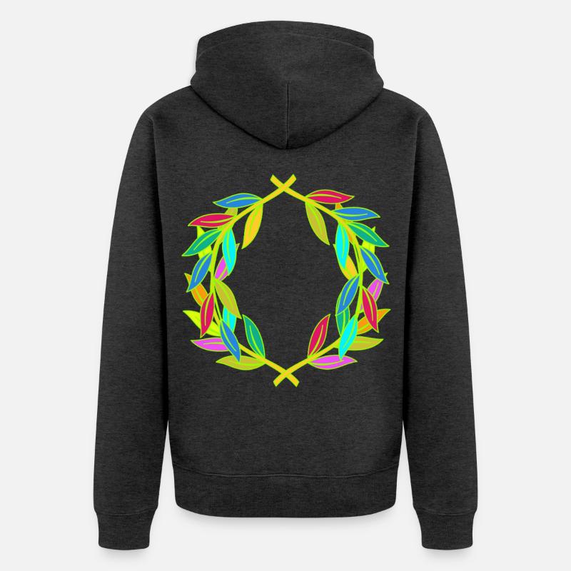 Couronne de laurier arc-en-ciel Laurier - Veste à capuche bio Premium Unisexe - anthracite chiné