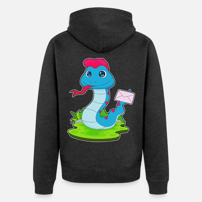 Lettre de serpent - Veste à capuche bio Premium Unisexe - anthracite chiné