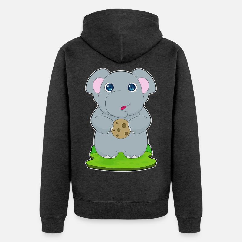 Biscuit éléphant - Veste à capuche bio Premium Unisexe - anthracite chiné