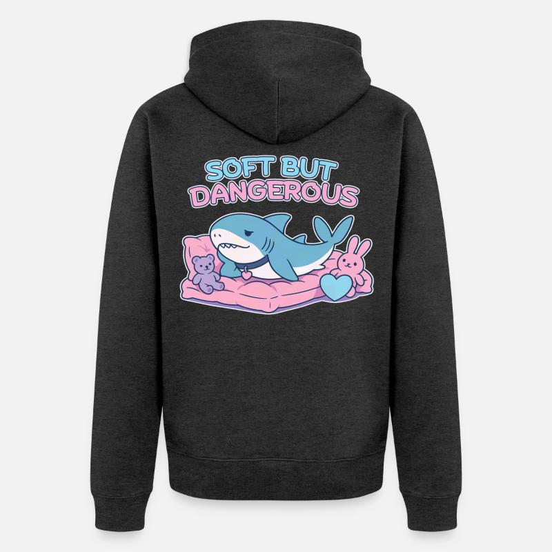 BLAHAJ – Doux et Danger - Veste à capuche bio Premium Unisexe - anthracite chiné