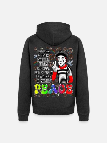 Frieden ist das Wichtigste - Unisex Premium Bio Zip Hoodie - Anthrazit meliert