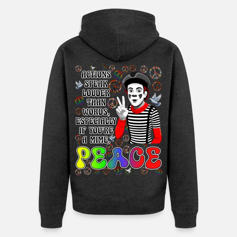 Frieden ist das Wichtigste - Unisex Premium Bio Zip Hoodie - Anthrazit meliert